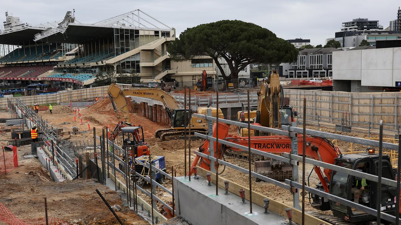 MELBOURNE, AUSTRALIA - NCA NewsWire Photos SEPTEMBER 20, 2023 : House, housing, real estate. Housing development across Melbourne. Building underway of Moonee Valley Park at Moonee Valley Racecourse where the Cox Plate is run. Picture: NCA NewsWire / Ian Currie