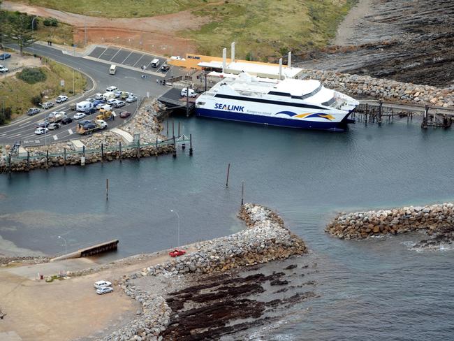 Sealink Ferry, Cape Jervis - Helicopter flight over Fleurieu Peninsula with Helivista. Flights depart from The Links Lady Bay Resort, 5 minutes from Normanville. Picture: Michael Marschall