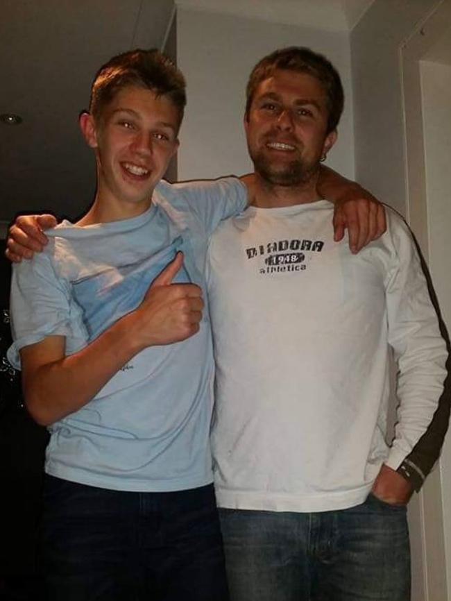 Dylan Hayes with his dad Johnny. Picture: Supplied