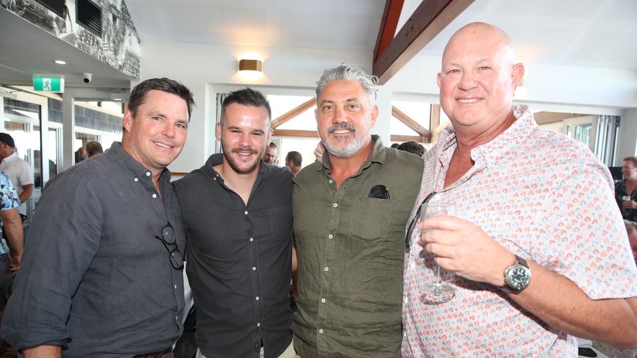 David Statham, Nick Hodgson, Will Hudson and Peter Van derschyff at the BMD Northcliffe SLSC Sportsman’s Luncheon. Picture: Glenn Hampson.