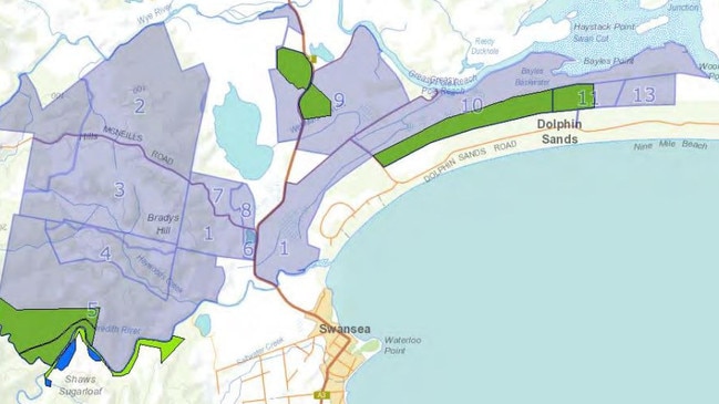 Cambria Green resort project at Dolphin Sands: map showing the 3185ha site. Picture from the development application