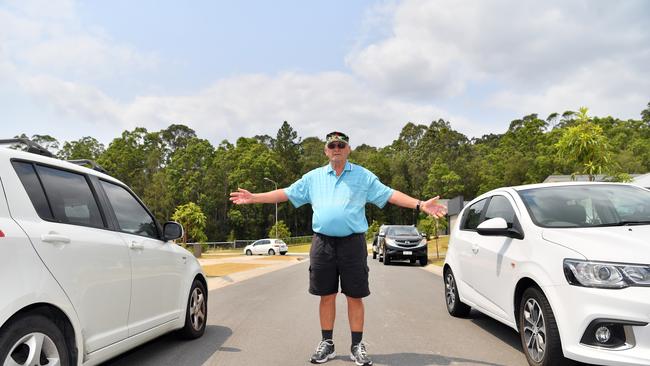 Trevor Thompson at Reo Place Yandina where narrow streets are causing big problems. Photo: John McCutcheon / Sunshine Coast Daily