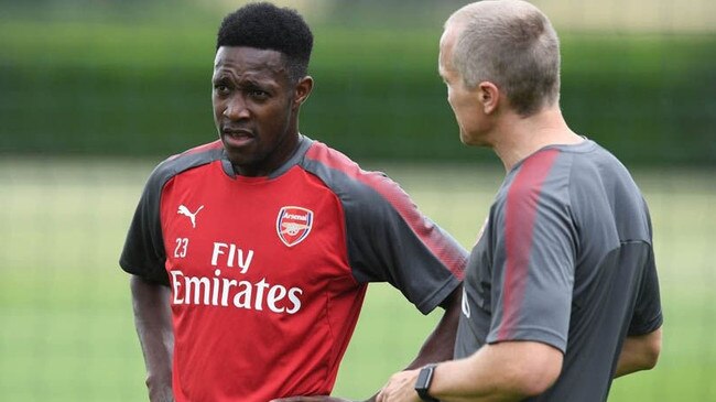 Darren Burgess with Arsenal’s Danny Welbeck. Picture: Michelangelo Rucci