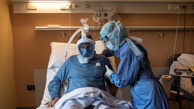 In Italy doctors have to consider rationing ventilators for people below a certain age. Picture: AFP