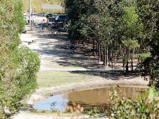 Police searched this property yesterday for any sign of missing Gympie woman Bianca Gawne. Picture: Jacob Carson