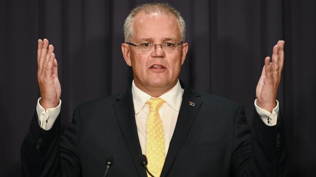 Scott Morrison in Canberra today. Picture: AAP 