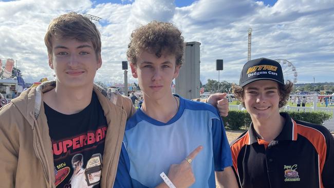 L-R: Cooper Gablonski, Mitchel Soanes and Tye Demnar at the Gympie Show 2025.