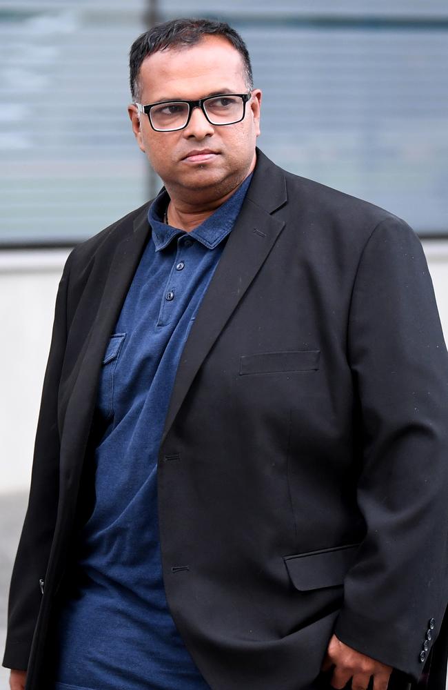 Sampath Sandaruwan leaves the District Court in Brisbane. Picture: NCA NewsWire / Dan Peled