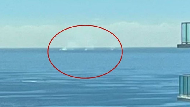 A resident shared this picture of ‘smoke on the water’ off Surfers Paradise.