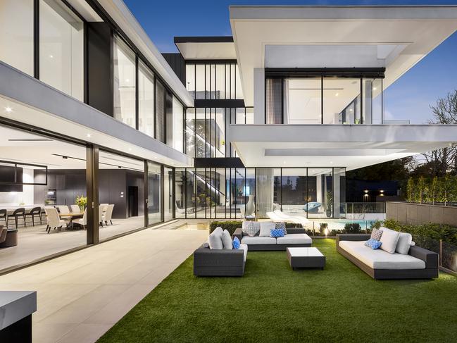 Outdoor living at 2-3 Myvore Court, Toorak.