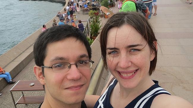 ‘Charlie Hebdo’<i/>webmaster Simon Fieschi and his girlfriend, Maisie Dubosarsky, during a visit to Sydney late last year.