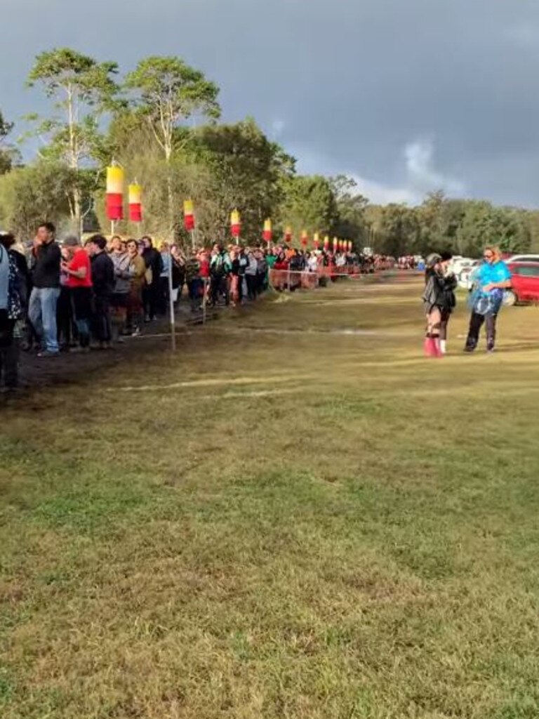 Festival goers said they have had to queue for hours. Picture: Mitchell Baskerville/Facebook