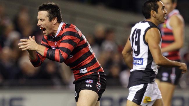  Stephen Milne celebrates a goal. 