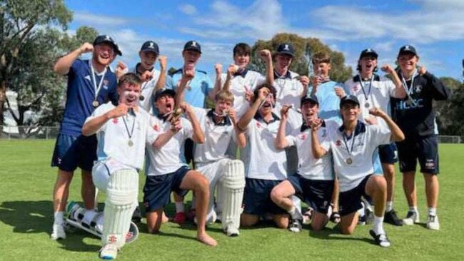 The SECA side celebrates its Beitzel Shield triumph. Picture: Facebook