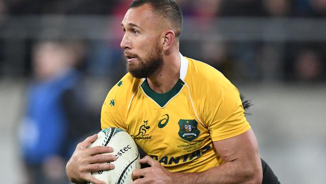 Quade Cooper in action for the Wallabies against the All Blacks on Saturday night.