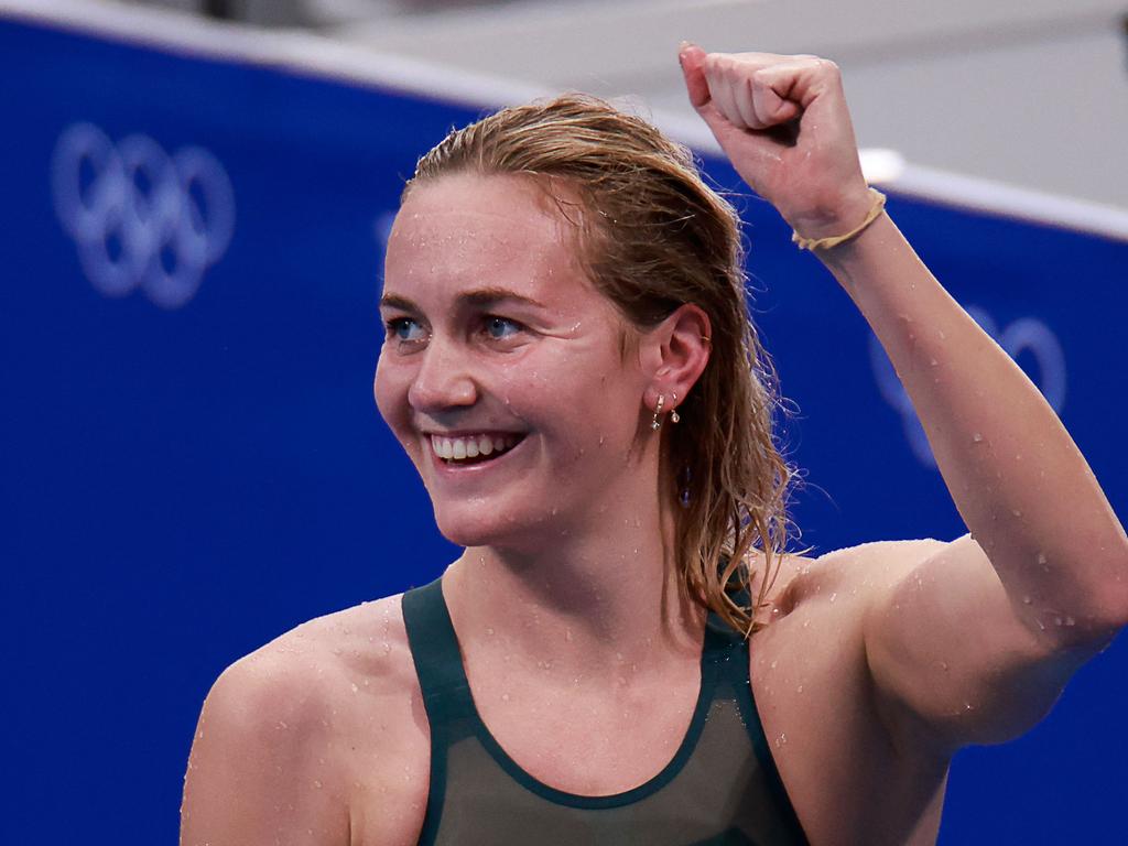 Titmus was all-smiles after an incredible duel against Katie Ledecky.