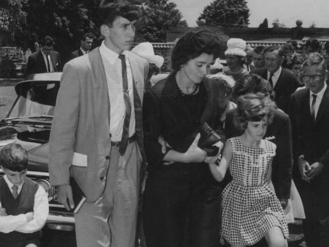 Mrs Schmidt arrives for her daughter’s funeral.