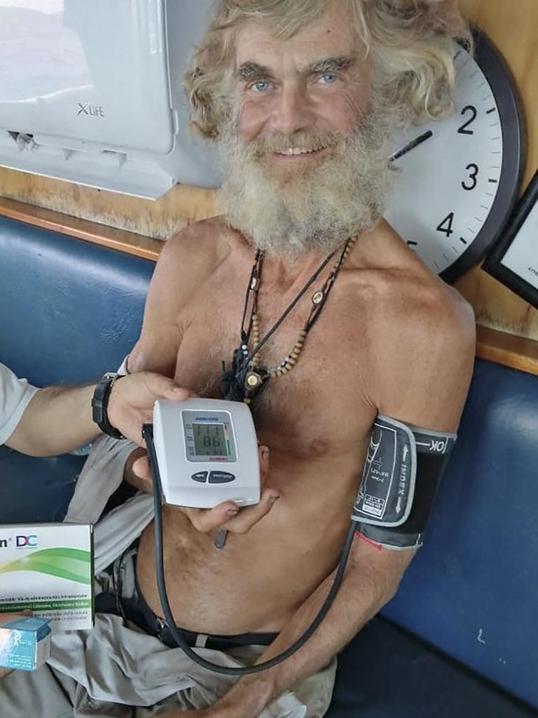 He said he survived by drinking rainwater and eating raw fish. Picture: Grupomar / AFP