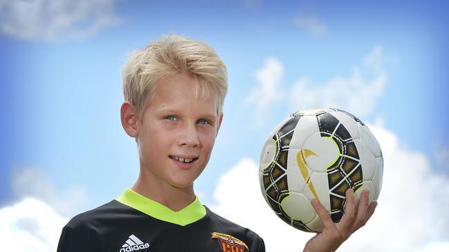 Playing for the Young Socceroos is yet another milestone is the amazing career of Gympie’s youth Sam Klein (pictured here in 2016), with his mother Francis saying the now-18-year-old had been kicking footballs ever since he could walk. Photo Renee Albrecht/Gympie Times