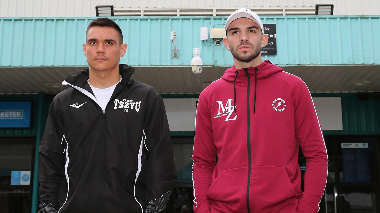 Michael Zerafa isn't giving Tim Tszyu much hope in his world title fight against Tony Harrison. (Photo by Peter Lorimer/Getty Images)