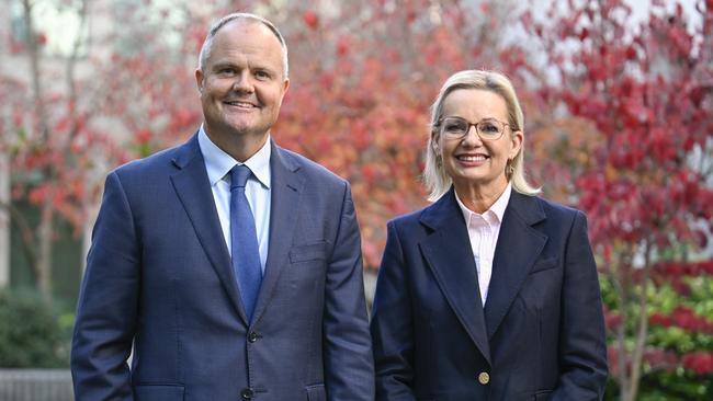 Opposition Leader Sussan Ley, right, and Deputy Leader Ted O'Brien in Canberra. Picture: NewsWire / Martin Ollman