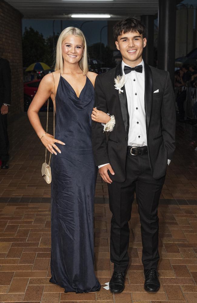 Mia Grundon partners Ethan Brooks to the Toowoomba Grammar School formal at Rumours International, Wednesday, November 13, 2024. Picture: Kevin Farmer