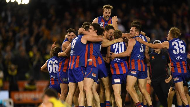 But there have been many happier moments for the Boroughs, including the 2017 VFL flag. Picture: AAP