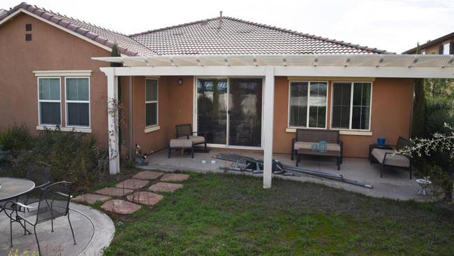 House of horrors: The rear of the Turpin family home in Perris, California. Picture: Stewart Cook/The Sun