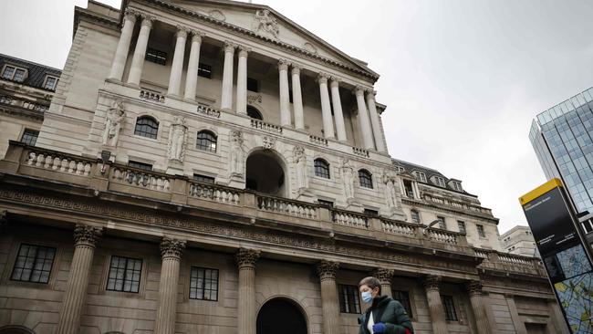 The Bank of England in the City of London. Picture: AFP