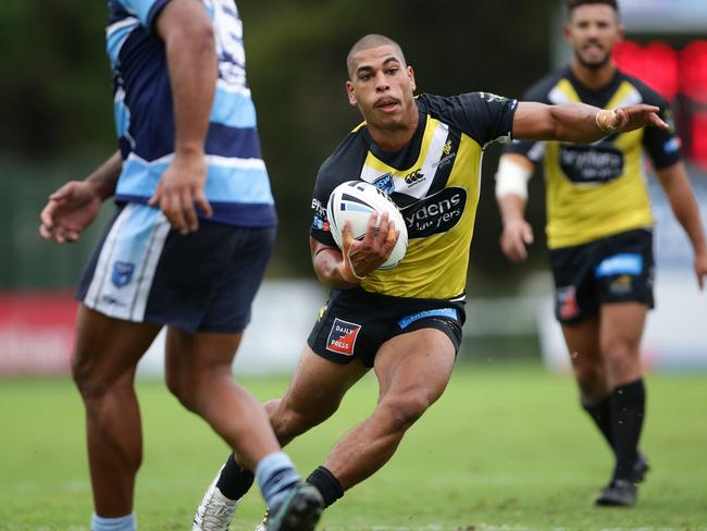 Sage Wilder 16#. Ron Massey Cup kick-off: cross town rivals Mounties v Cabramatta. Mountie in Yellow, Cbaramatta in BLUE