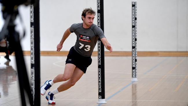 Luke Edwards in action at the South Australian draft combine. Picture: Tricia Watkinson