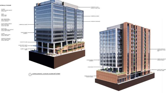 The development application for Palm Court which would expand the Cavenagh st building to a 13-storey office block.