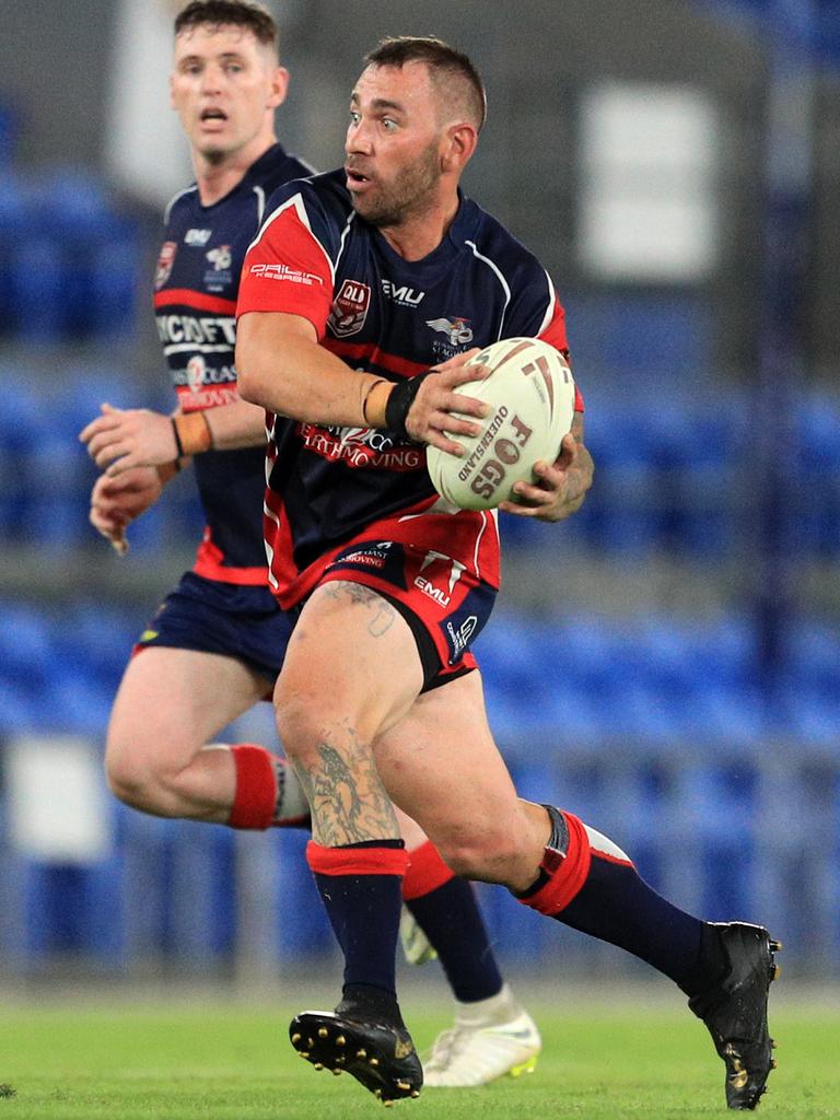 Runaway Bay player Jimmy Poland in action during the Gold Coast Rugby League A-Grade Grand Final against the Burleigh Bears played at CBus Stadium Photo: Scott Powick Newscorp