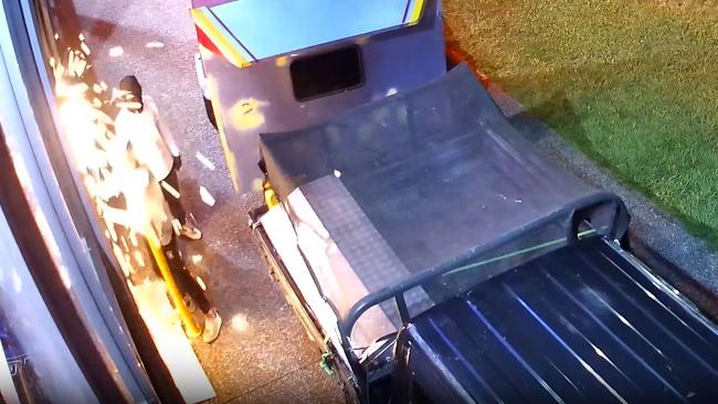 The pair allegedly broke into the shop with welding equipment.