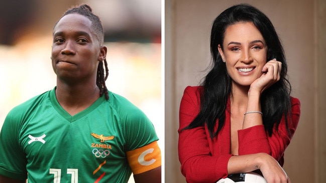 Lucy Zelic (right) has questioned why Zambian forward Barbra Banda (left) was allowed to compete at the Olympics.