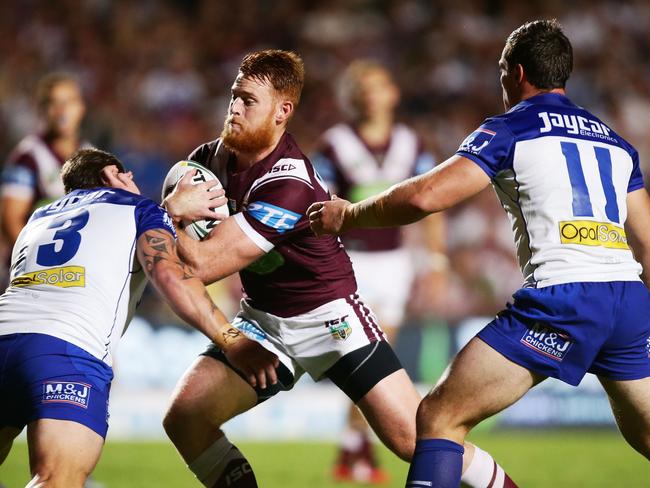 Nathan Green struggle to get involved against the Bulldogs. Picture: Getty Images