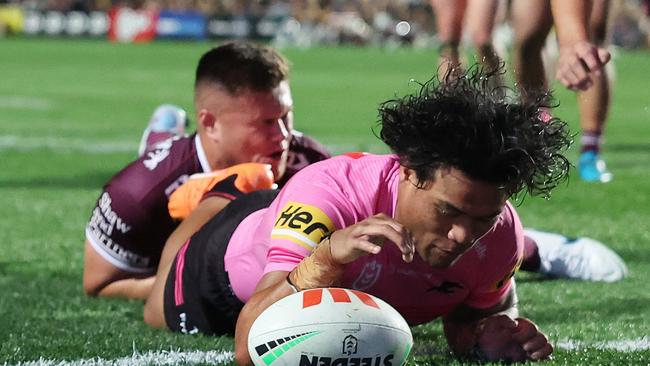 Brian To'o is one of several Penrith stars who will miss the Panthers-Titans clash. Picture: Getty Images.