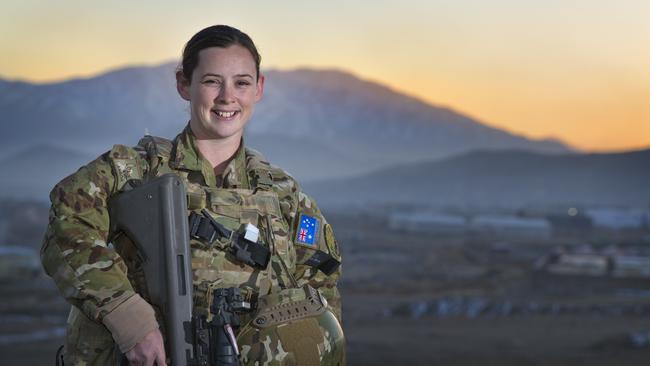 Australian Army officer Captain Sandi Williams at the Afghan National Army Officers Academy in Qargha near Kabul. (Pic: Supplied)