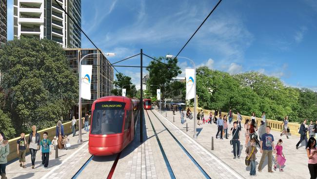 An artist impression of Parramatta Light Rail.