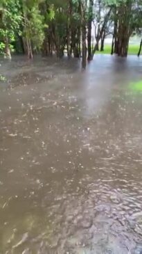 Parts of Caloundra in flood after torrential downpour