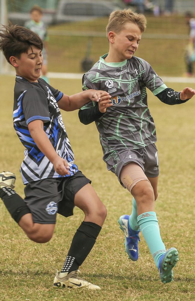 U/12 Football NT (Green Socks) V the FB 9 Academy in the Premier Invitational Football Carnival at Nerang. Picture: Glenn Campbell