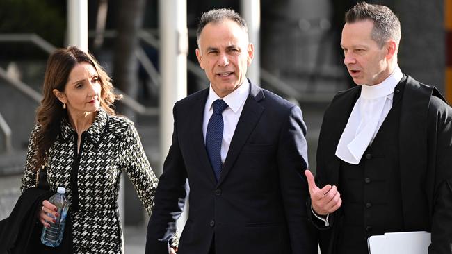 MELBOURNE, AUSTRALIA – NewsWire Photos SEPTEMBER 16, 2024: (L-R) Betty Pesutto and John Pesutto (centre) leaving Federal Court. Picture: NewsWire / Josie Hayden