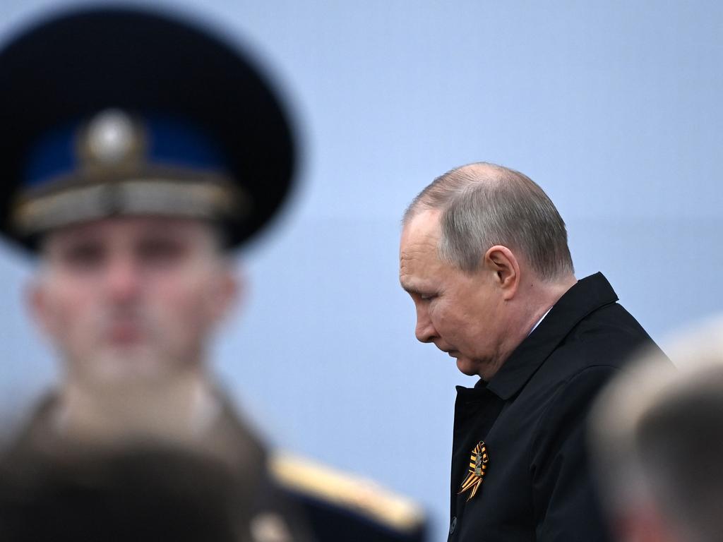 Russian President Vladimir Putin arrives for the Victory Day military parade at Red Square in central Moscow on May 9, 2022. Picture: Kirill Kudryavtsev / AFP