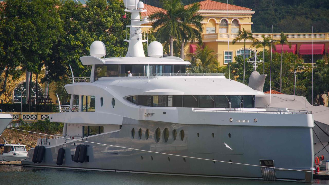 The luxury yacht "Event", reportedly owned by Chinese property giant Evergrande boss Xu Jiayin, also known as Hui Ka Yan in Cantonese, docked at the Gold Coast Yacht & Country Club in Hong Kong. Picture: Daniel SUEN / AFP