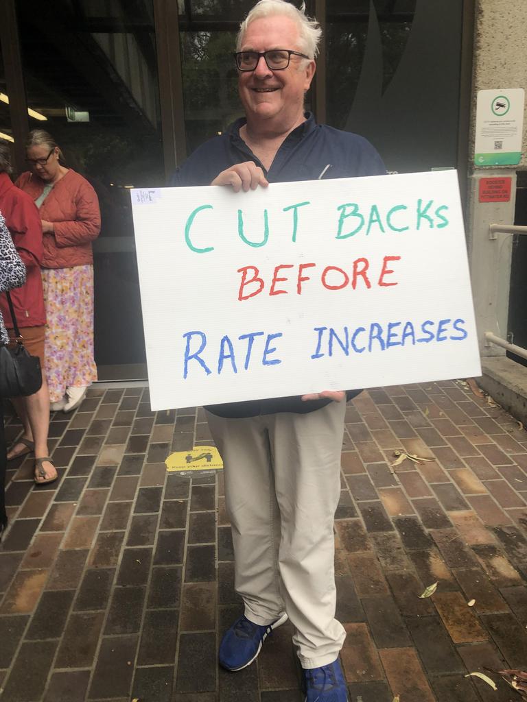 Stuart Gold, organiser of a ratepayer protest outside Northern Beaches Council Chambers. Picture: Supplied.