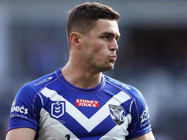 SYDNEY, AUSTRALIA - JULY 24:  Kyle Flanagan of the Bulldogs looks on during the round 19 NRL match between the Canterbury Bulldogs and the Gold Coast Titans at CommBank Stadium, on July 24, 2022, in Sydney, Australia. (Photo by Matt King/Getty Images)