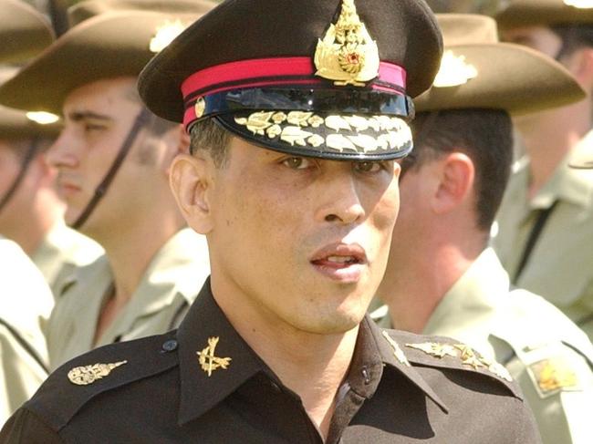 Crown Prince of Thailand, His Royal Highness Maha Vajiralongkorn inspects the Honour Guard at Lavarack Barracks. Picture: Ned Kelly nk082011