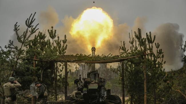 Ukrainian gunners let rip with a TRF-1 155mm on Monday. Picture: AFP