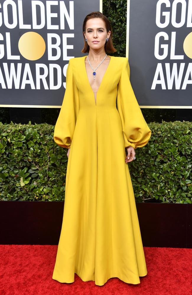 Mellow yellow from Zoey Deutch in Fendi. Picture: Getty Images