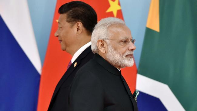 Chinese President Xi Jinping and Indian Prime Minister Narendra Modi. Picture: AFP